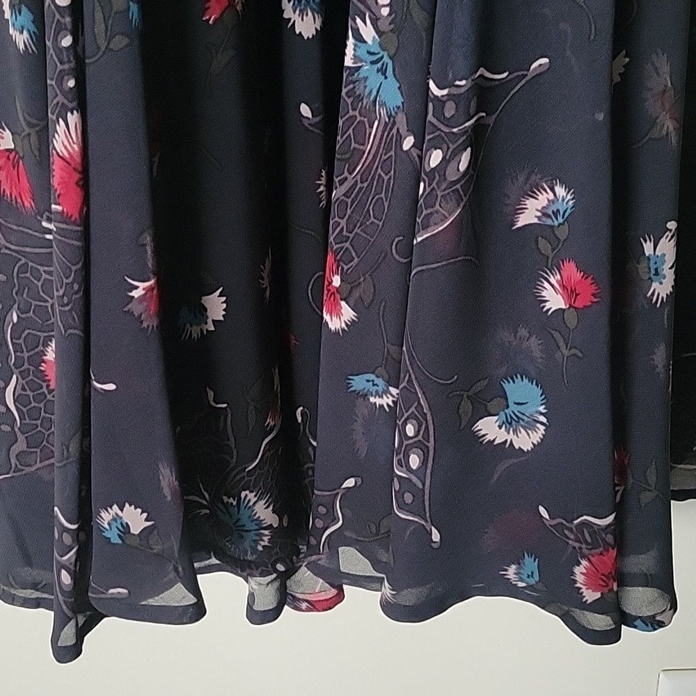 NEW Free People 2 XS Bonnie Floral Coquette CottageCore Dress Blue Fit Flare Tie - Picture 6 of 15
